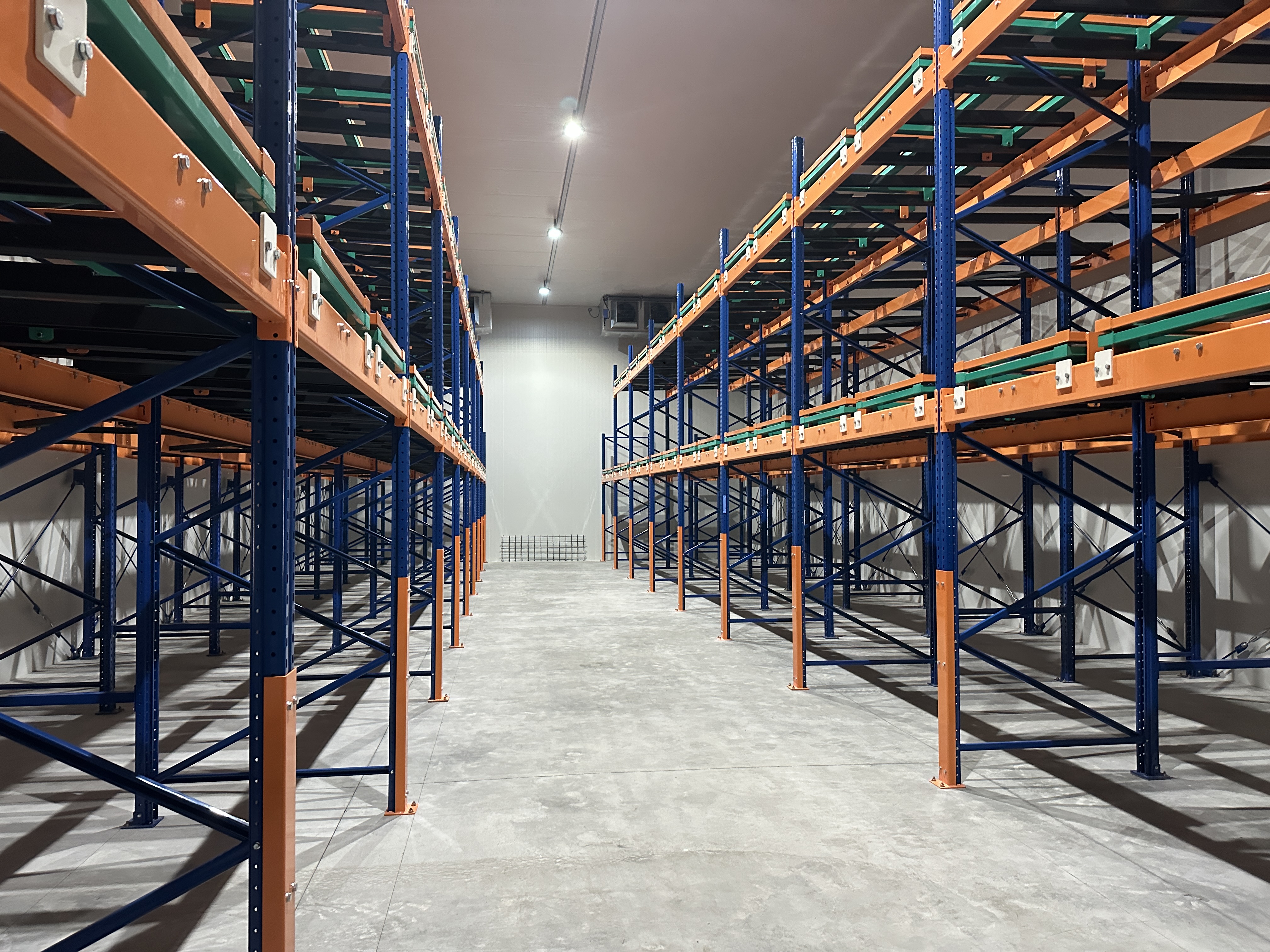 後推式物料架2500噸的冷藏（凍）庫區